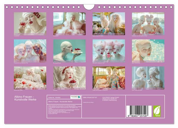 Produktbild: Albino Frauen - Kunstvolle Werke (Wandkalender 2026 DIN A4 quer), CALVENDO Monatskalender