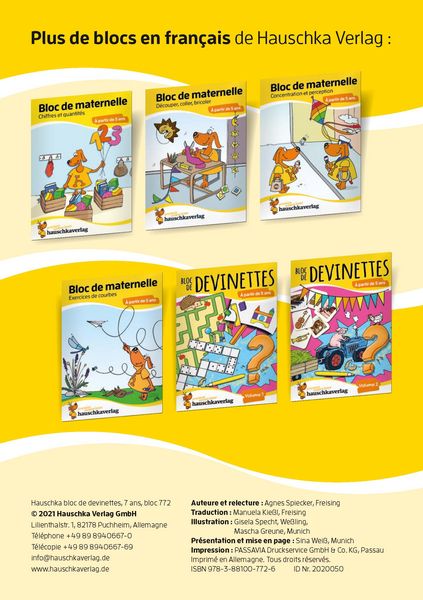 Produktbild: Bloc de casse-t&ecirc;tes et livre activite 7 ans : Des &eacute;nigmes color&eacute;es pour la maternelle - cahier activite 5 ans labyrinthe, sudoku, etc pour stimuler