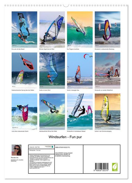 Produktbild: Windsurfen - Fun pur (hochwertiger Premium Wandkalender 2026 DIN A2 hoch), Kunstdruck in Hochglanz
