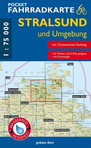 Produktbild: Pocket-Fahrradkarte Stralsund und Umgebung