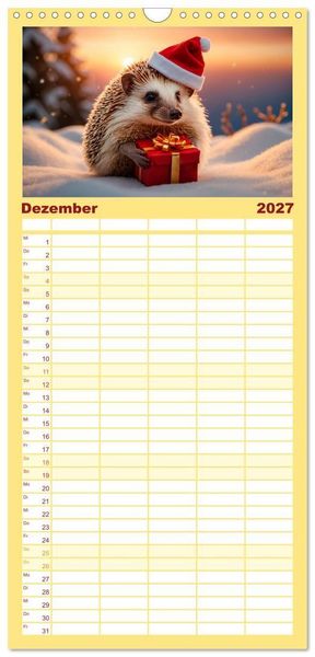 Produktbild: Familienplaner 2027 - Stachelstars mit 5 Spalten (Wandkalender, 21 x 45 cm) CALVENDO