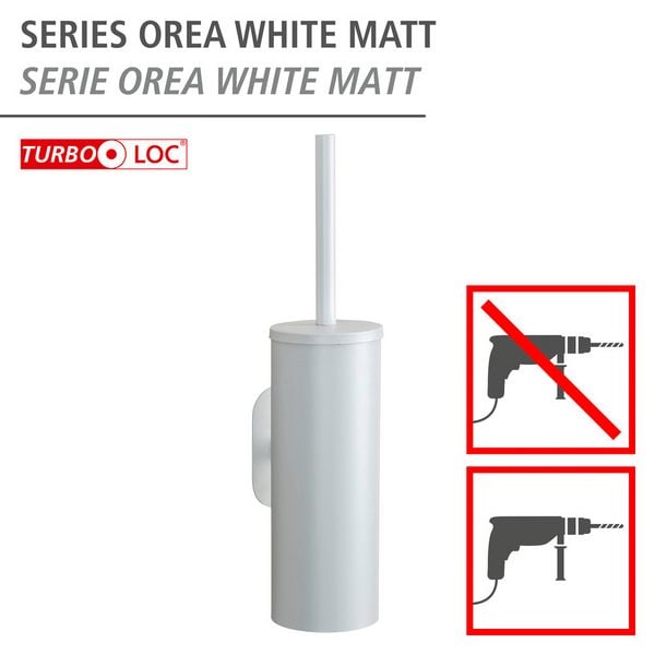 Produktbild: Turbo-Loc&reg; WC-Garnitur Mod. Orea White matt, aus rostfreiem Edelstahl