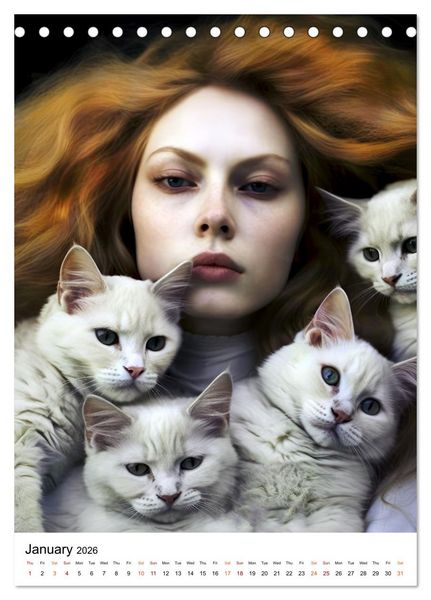 Produktbild: Meow and Forever (Desk Calendar 2026 DIN A5 portrait), CALVENDO 12 Month DeskCalendar