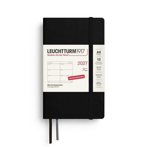 Produktbild: Wochenkalender Pocket (A6) 2027, Softcover, Schwarz, Deutsch