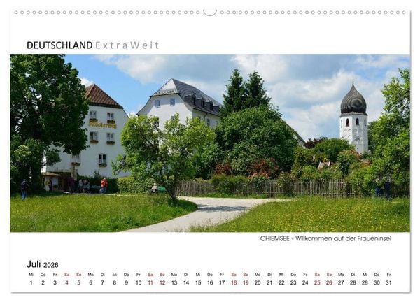 Produktbild: Wei&szlig;blaue Impressionen vom Chiemsee (hochwertiger Premium Wandkalender 2026 DIN A2 quer), Kunstdruck in Hochglanz