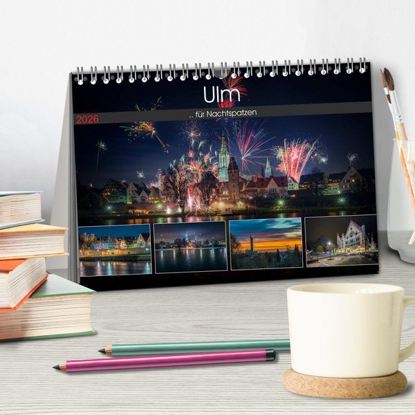 Produktbild: Ulm f&uuml;r Nachtspatzen (Tischkalender 2026 DIN A5 quer), CALVENDO Monatskalender