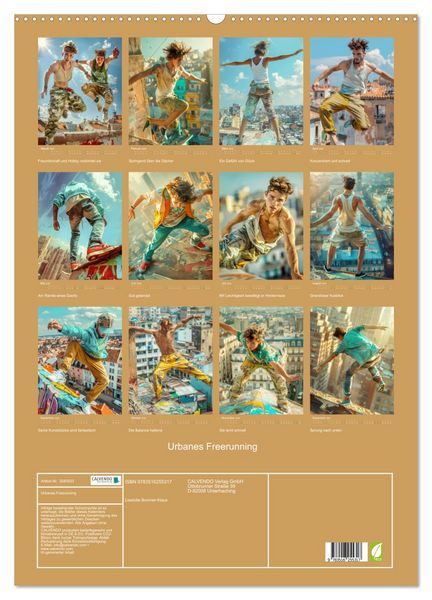 Produktbild: Urbanes Freerunning (Wandkalender 2026 DIN A2 hoch), CALVENDO Monatskalender