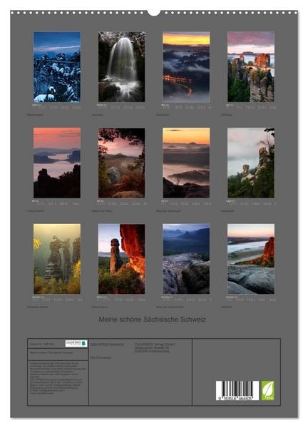 Produktbild: Meine sch&ouml;ne S&auml;chsische Schweiz (hochwertiger Premium Wandkalender 2026 DIN A2 hoch), Kunstdruck in Hochglanz