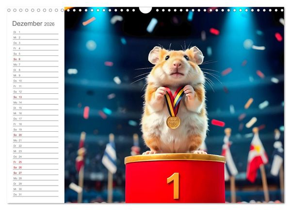 Produktbild: Hamster Olympiade - Der flauschigste Wettkampf des Jahres (Wandkalender 2026 DIN A3 quer), CALVENDO Monatskalender