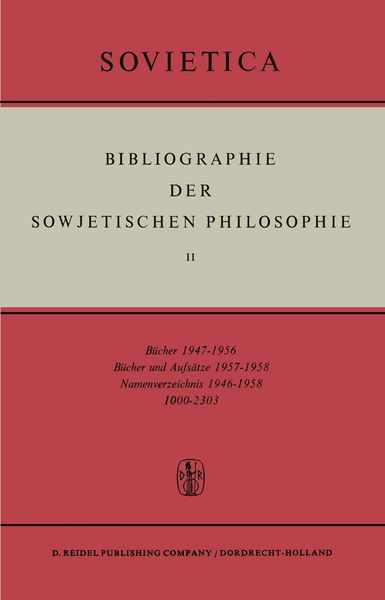 Produktbild: Bibliographie der Sowjetischen Philosophie