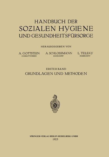 Produktbild: Handbuch der Sozialen Hygiene und Gesundheitsf&uuml;rsorge