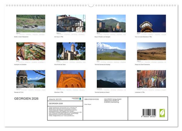 Produktbild: GEORGIEN 2026 (hochwertiger Premium Wandkalender 2026 DIN A2 quer), Kunstdruck in Hochglanz