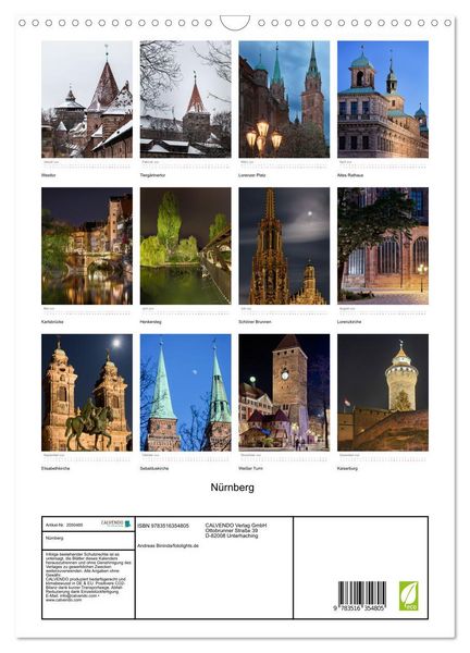 Produktbild: N&uuml;rnberg (Wandkalender 2026 DIN A3 hoch), CALVENDO Monatskalender