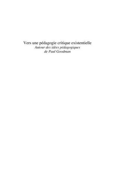 Produktbild: Vers une pedagogie critique existentielle - autour des idees