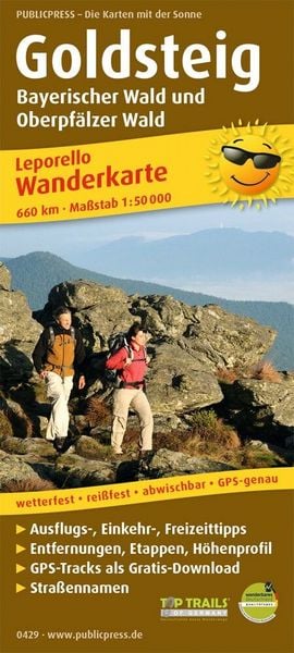 Produktbild: Publicpress Leporello Wanderkarte Goldsteig, Bayerischer Wald und Oberpf&auml;lzer Wald 1:50.000