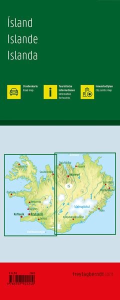 Island, Straßenkarte 1:400.000, freytag & berndt, Softcover