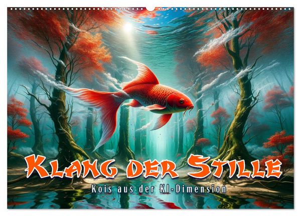 Produktbild: Klang der Stille - Kois aus der KI Dimension (Wandkalender 2026 DIN A2 quer), CALVENDO Monatskalender