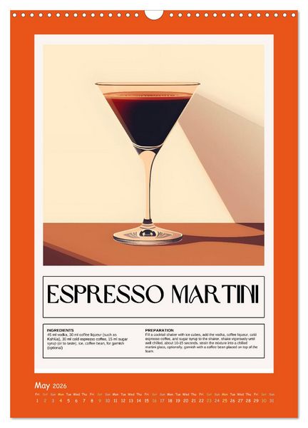 Produktbild: Classic Cocktails (Wall Calendar 2026 DIN A3 portrait), CALVENDO 12 Month Wall Calendar