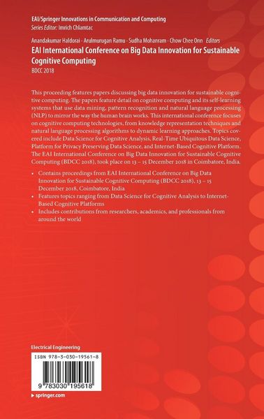 Produktbild: EAI International Conference on Big Data Innovation for Sustainable Cognitive Computing