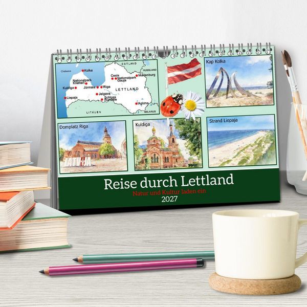 Produktbild: Reise durch Lettland (Tischkalender 2027 DIN A5 quer), CALVENDO Monatskalender