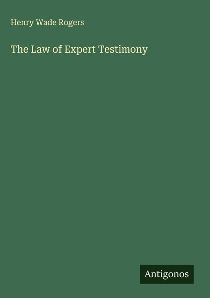 Produktbild: The Law of Expert Testimony