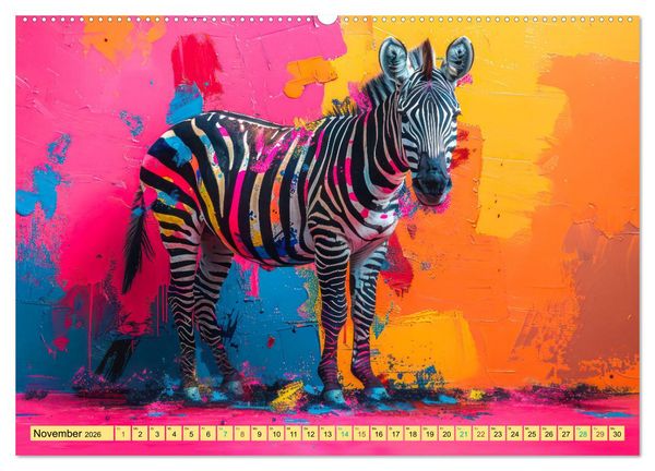 Produktbild: Tiere im Pop Art Kleid (Wandkalender 2026 DIN A2 quer), CALVENDO Monatskalender