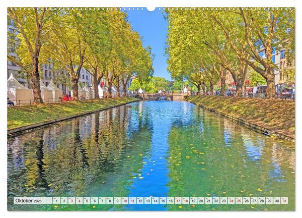 Produktbild: D&uuml;sseldorf Vom Ufer bis zur Skyline (Wandkalender 2026 DIN A2 quer), CALVENDO Monatskalender