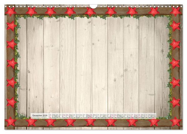 Produktbild: Bastelkalender Nostalgie-Rahmen 2026 (Wandkalender 2026 DIN A3 quer), CALVENDO Monatskalender