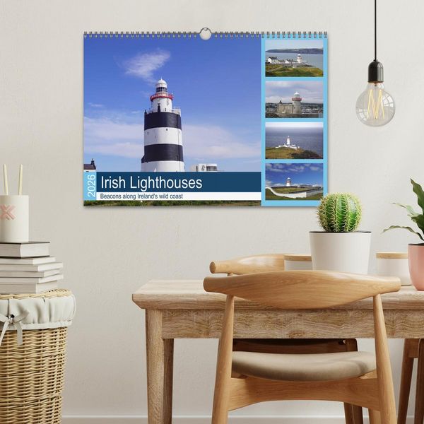 Produktbild: Irish Lighthouses - Beacons along Ireland's wild coast (Wall Calendar 2026 DIN A3 landscape), CALVENDO 12 Month Wall Calendar