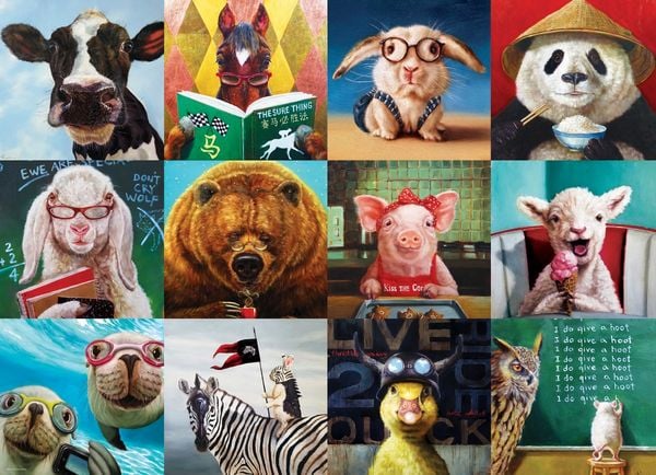 Produktbild: Puzzle 1000 Teile - Lucia Heffernan: Funny Animals by Lucia Heffernan