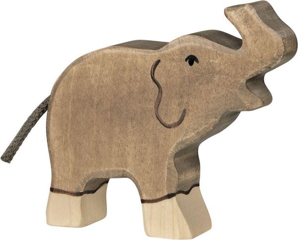 Produktbild: Holztiger Elefant, klein, R&uuml;ssel hoch, Holz