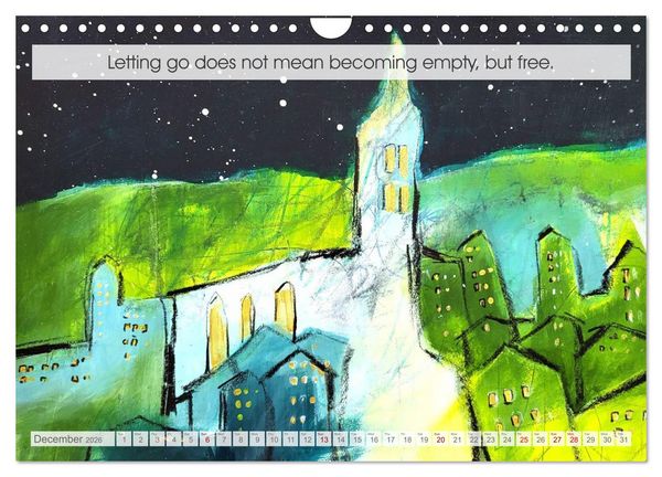 Produktbild: The Art of Letting Go in Colour. Art and words for an easier life (Wall Calendar 2026 DIN A4 landscape), CALVENDO 12 Month Wall Calendar