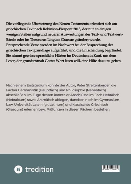 Produktbild: Das Neue Testament nach Robinson-Pierpont