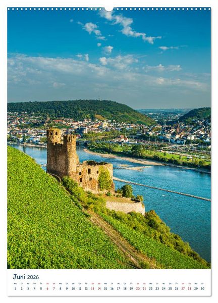 Produktbild: Burgen und Burgruinen am Mittelrhein (hochwertiger Premium Wandkalender 2026 DIN A2 hoch), Kunstdruck in Hochglanz