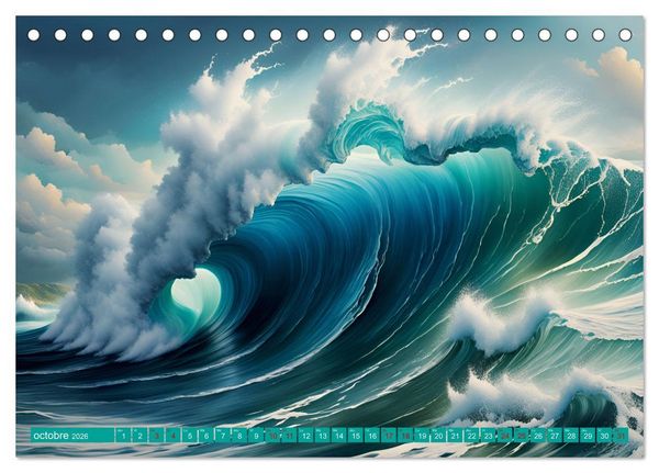 Produktbild: Vagues en col&egrave;re (Calendrier de bureau 2026 DIN A5 vertical), CALVENDO calendrier mensuel