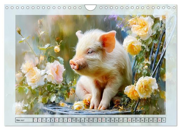 Produktbild: Mini-Schweinchen. Herzensbrecher im Garten (Wandkalender 2027 DIN A4 quer), CALVENDO Monatskalender