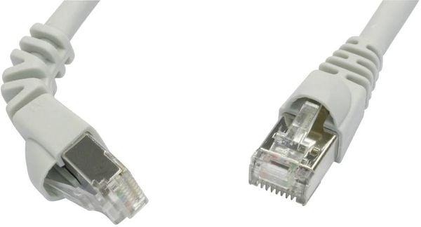 Telegärtner 100008487 RJ45 Netzwerkkabel, Patchkabel CAT 6a S/FTP 3.00 m Grau Flammwidrig, mit Rastnasenschutz 1 St.