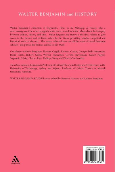 Produktbild: Walter Benjamin and History