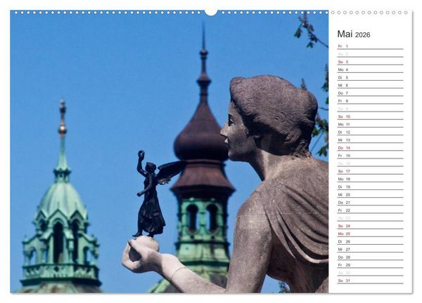 Produktbild: M&uuml;nchen - Die Sch&ouml;ne (hochwertiger Premium Wandkalender 2026 DIN A2 quer), Kunstdruck in Hochglanz