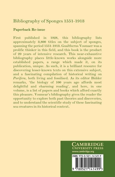 Produktbild: Bibliography of Sponges 1551 1913