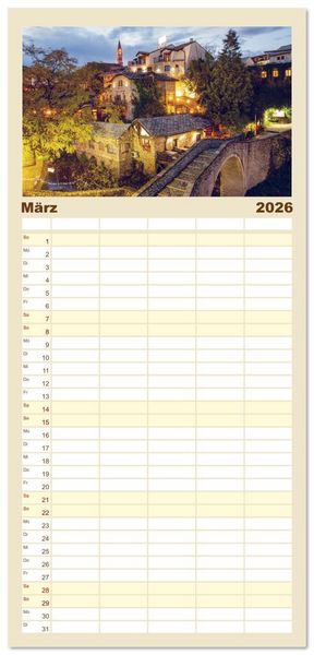 Produktbild: Familienplaner 2026 - Die Altstadt von Mostar mit 5 Spalten (Wandkalender, 21 x 45 cm) CALVENDO