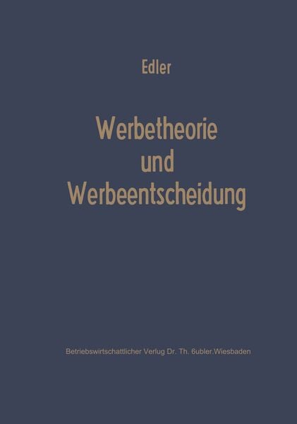 Produktbild: Werbetheorie und Werbeentscheidung