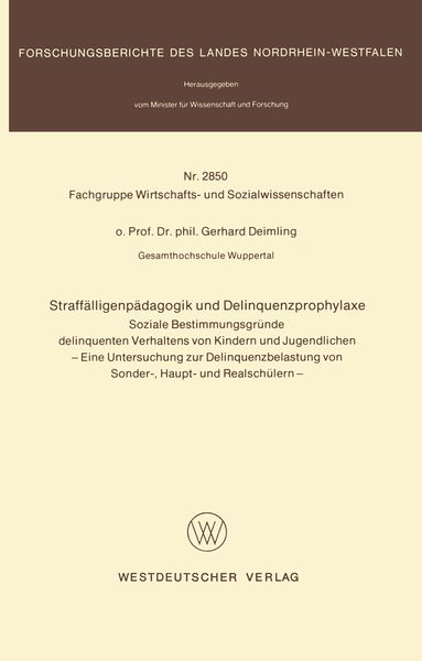 Produktbild: Straff&auml;lligenp&auml;dagogik und Delinquenzprophylaxe