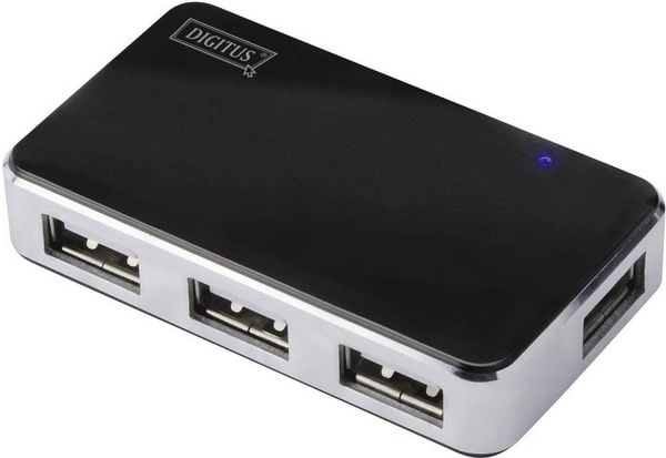 Produktbild: Digitus DA-70220 4 Port USB 2.0-Hub Schwarz, Silber