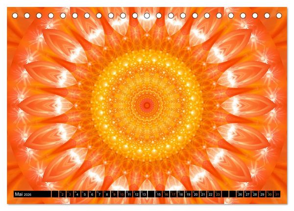 Produktbild: Energie - Mandalas in orange (Tischkalender 2026 DIN A5 quer), CALVENDO Monatskalender