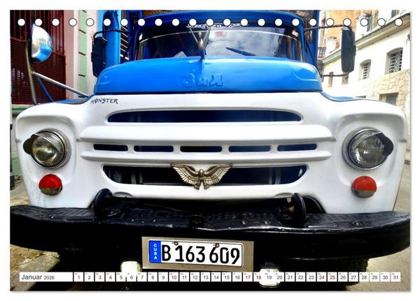 Produktbild: LKW Oldtimer der UdSSR - Sowjetische Lastkraftwagen in Kuba (Tischkalender 2026 DIN A5 quer), CALVENDO Monatskalender