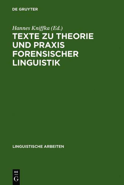 Produktbild: Texte zu Theorie und Praxis forensischer Linguistik
