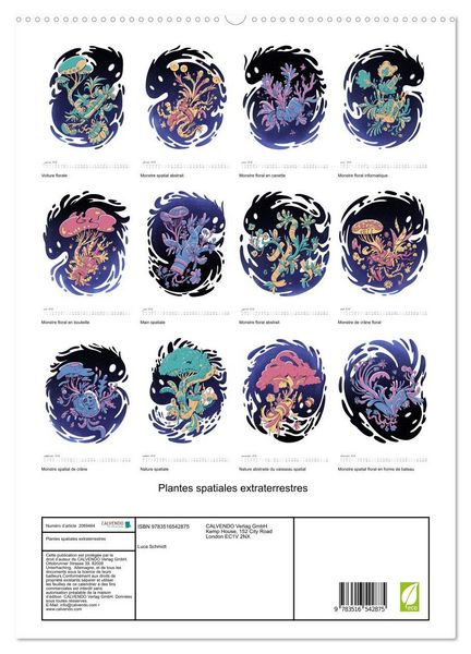 Produktbild: Plantes spatiales extraterrestres (Calendrier mural 2026 DIN A2 horizontal) calendrier de bureau