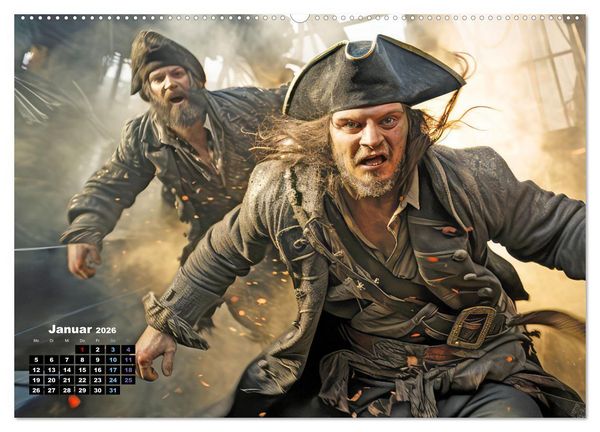 Produktbild: Piraten - Eine unsterbliche Faszination (hochwertiger Premium Wandkalender 2026 DIN A2 quer), Kunstdruck in Hochglanz