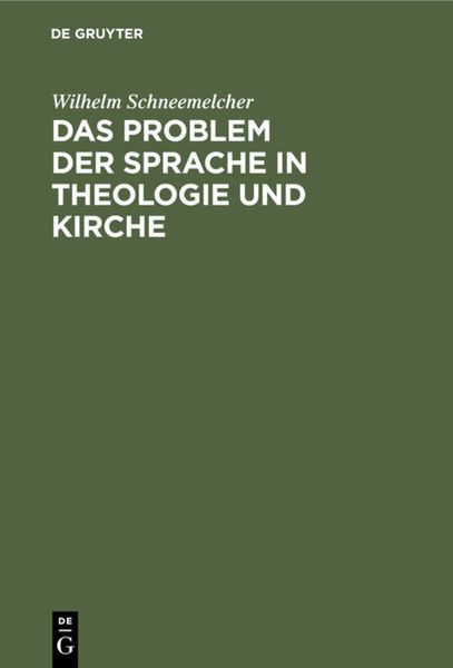 Produktbild: Das Problem der Sprache in Theologie und Kirche